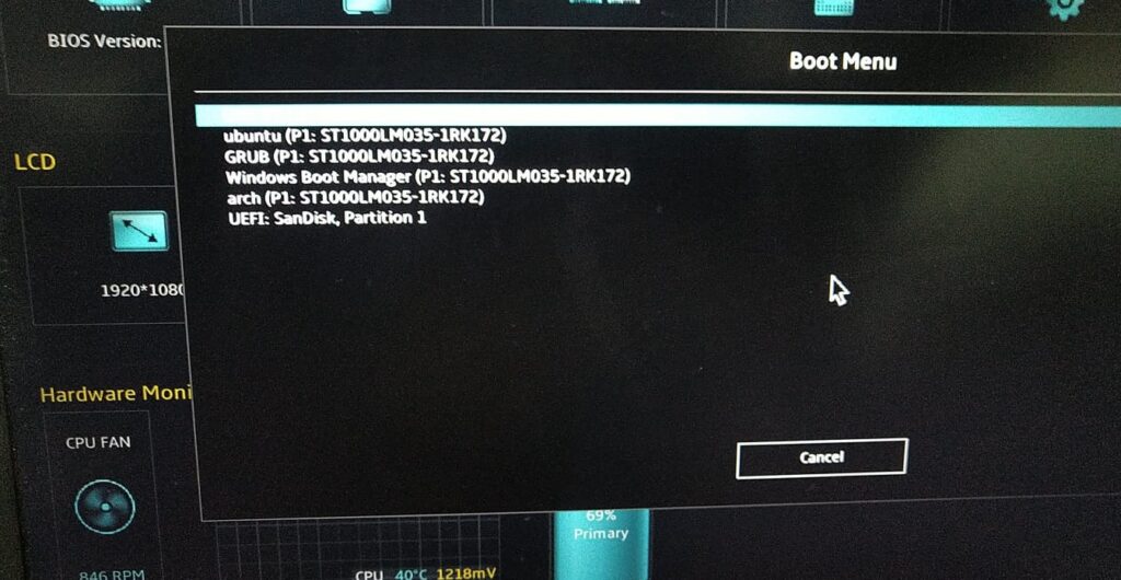 BIOS Setup - Dual Boot Ubuntu and Windows